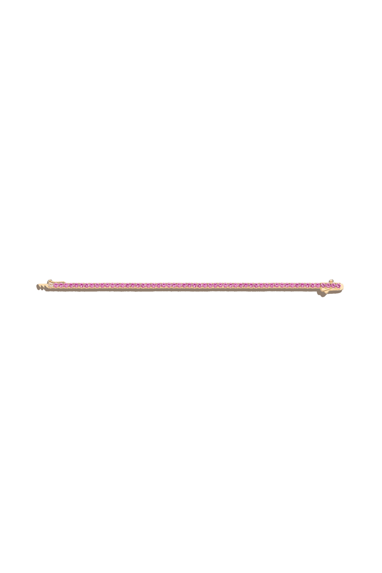 Lab Grown Pink Sapphire Tennis Bracelet, Alternate, color, Yellow Gold Vermeil