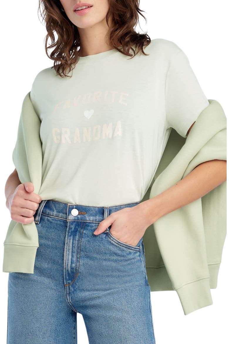 The Favorite Grandma T-Shirt, Main, color, LIGHT SAGE/ PALE P