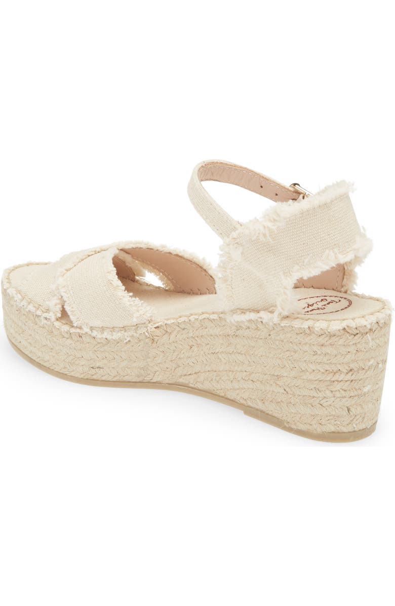 Toni Pons Irina Ankle Strap Wedge Sandal, Alternate, color, Ecru Fabric