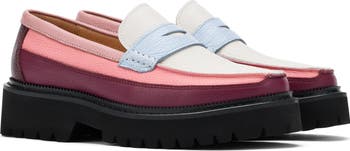 Ms. Adler Leather Lug Penny Loafers