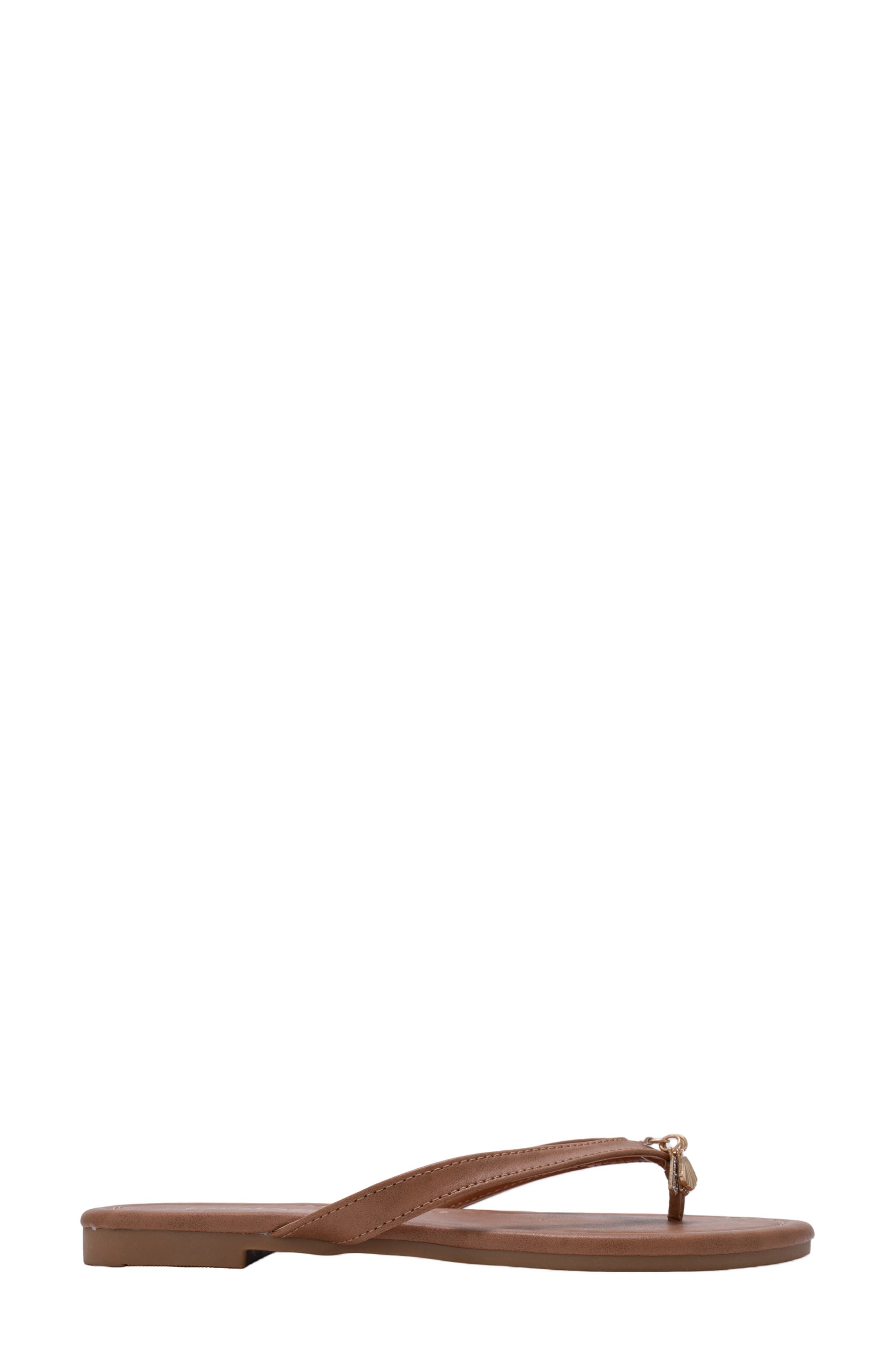 bebe Charm Thong Sandal, Alternate, color, Tan