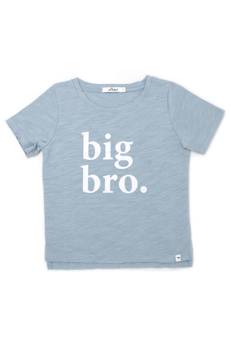 "big bro." Cotton Slub Raw Edge Tee white ink, Main, color, Fog