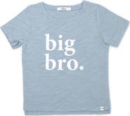 oh baby! "big bro." Cotton Slub Raw Edge Tee white ink