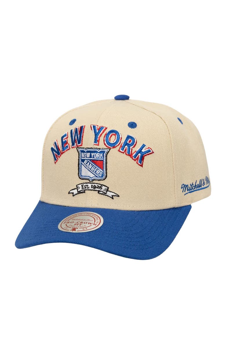 Mitchell 
Ness Men
s Mitchell 
Ness  Cream New York Rangers Soul Legacy Defined Two-Tone Pro Crown Adjustable Hat, Main, color, 