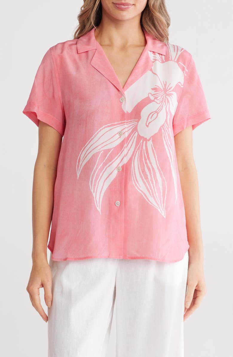 Tommy Bahama Hidden Grove Talulla Silk Camp Shirt, Main, color,