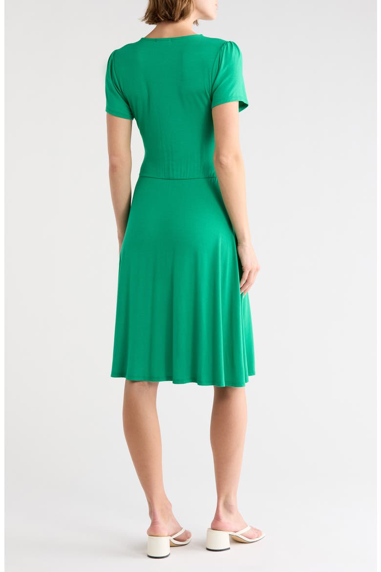 Draped Surplice Flare Dress, Alternate, color, KELLY