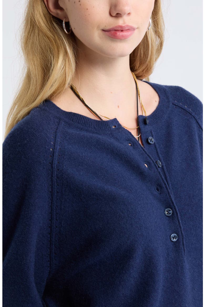 Wool & Cashmere Blend Henley Sweater, Alternate, color, NAVY STILL