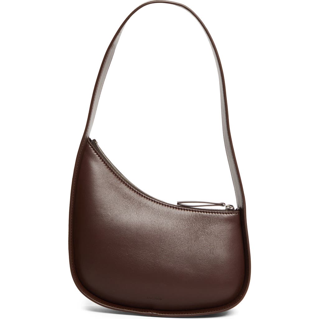 The Row Half Moon Leather Shoulder Bag In Brown