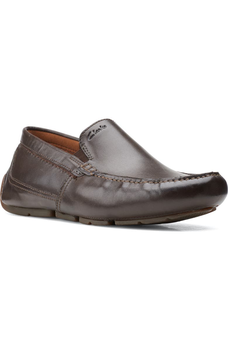 Clarks<sup>®</sup> Markman Plain Leather Loafer, Main, color, Dark Brown Leather