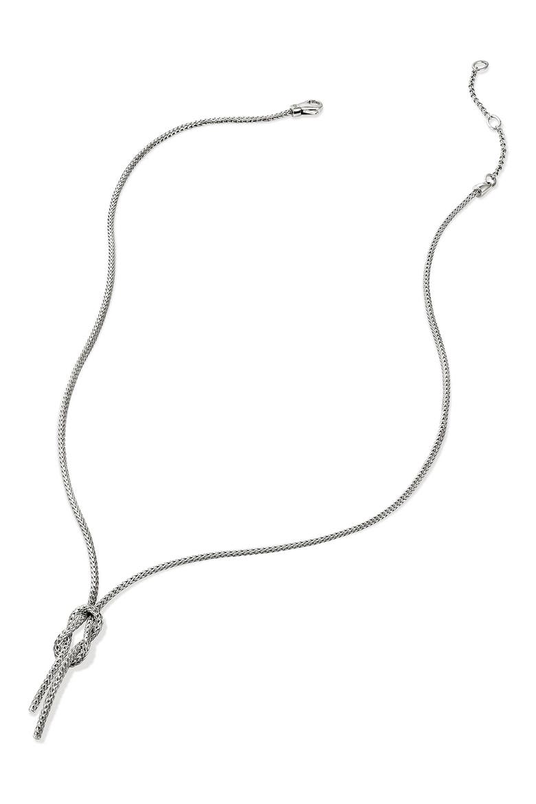 Love Knot Y Necklace, 1.8mm, Alternate, color, SILVER