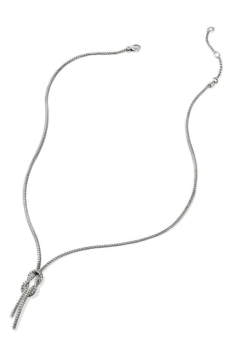 John Hardy Love Knot Y Necklace, 1.8mm, Alternate, color, Silver
