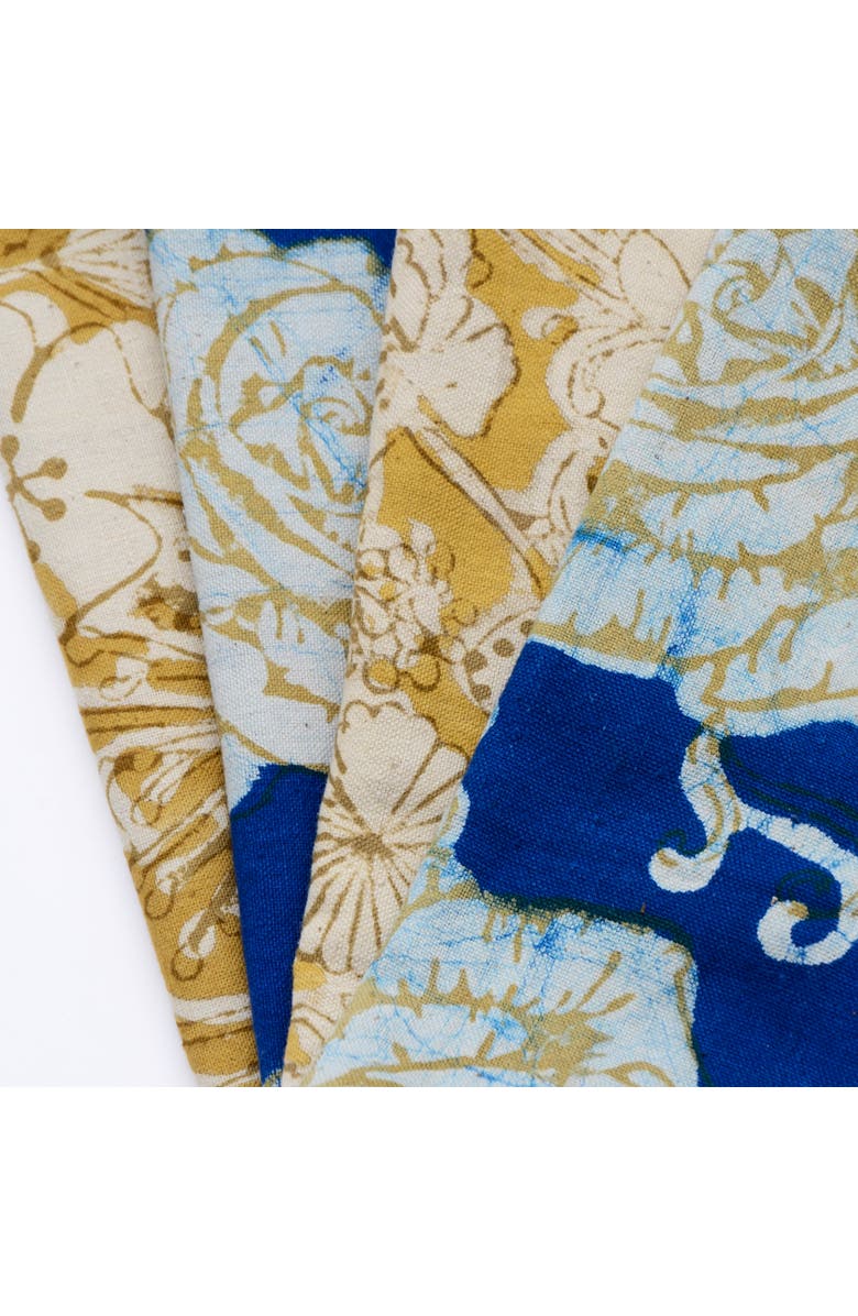 Ichcha Mix & Match Block Print Cotton Napkins, Alternate, color, Gold