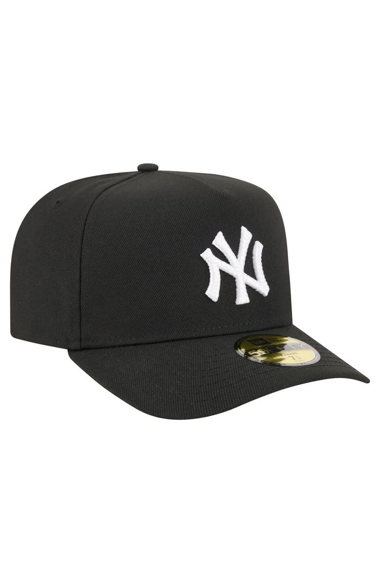 New Era Men's New Era Black New York Yankees Script Safety Pin 59FIFTY A-Frame Fitted Hat, Alternate, color, 