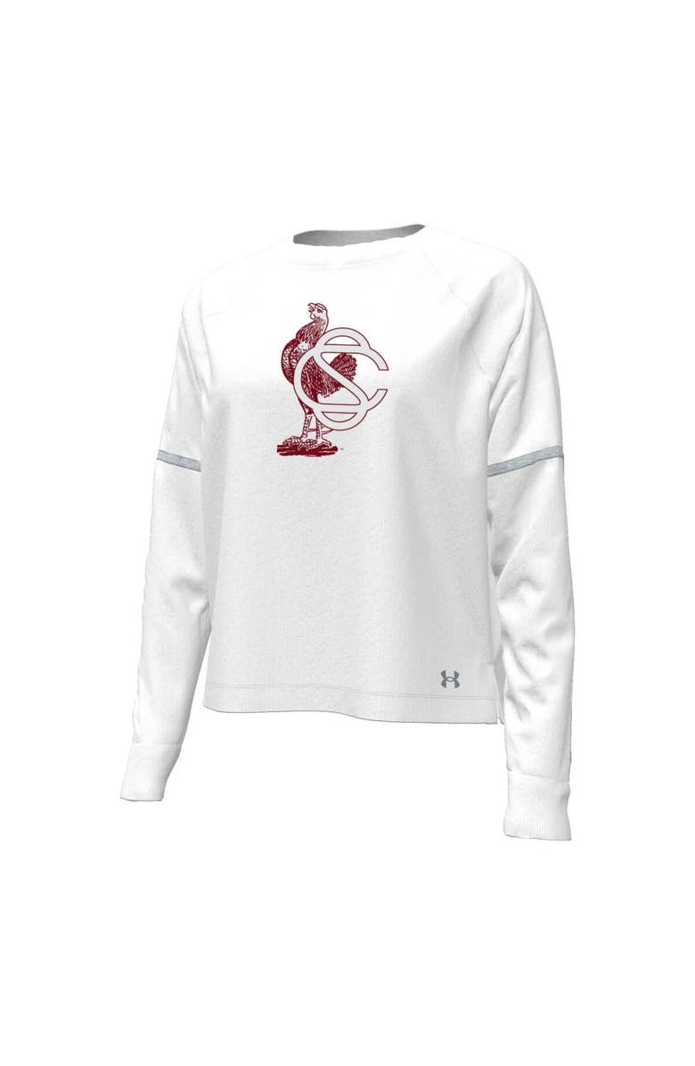 Under Armour Women's Under Armour White South Carolina Gamecocks Gameday Double Knit Pullover Sweatshirt, Alternate, color, White