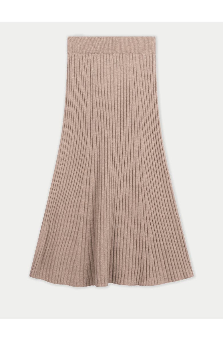 Gobi Cashmere Calf-Length Cashmere Knit Skirt, Main, color, Warm Grey
