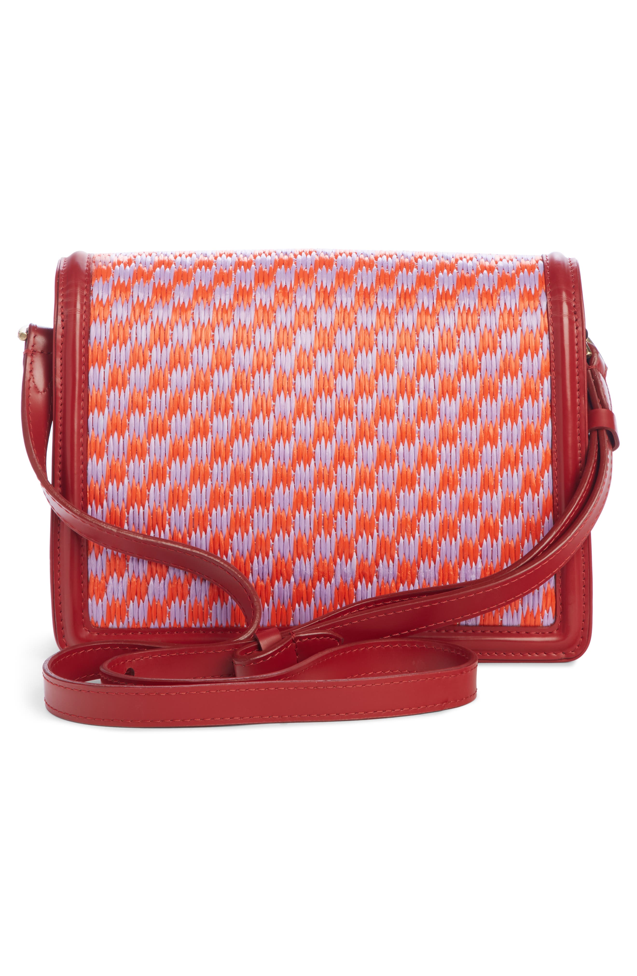 Dries Van Noten Woven Raffia & Leather Crossbody Bag, Alternate, color, 