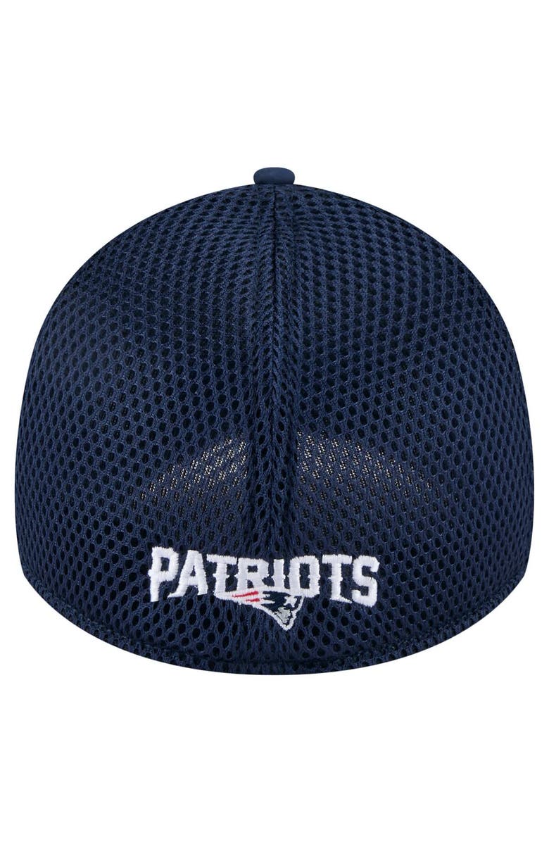 New Era Men's New Era Navy New England Patriots Game Day Linear 39THIRTY Flex Hat, Alternate, color,