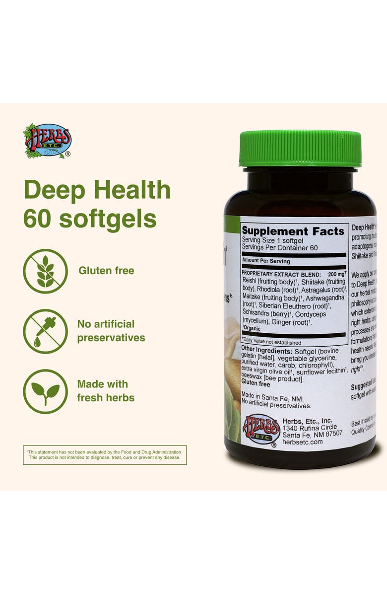 Trace Minerals Deep Health - Daily Use Adaptogen Supplement - Aids Immune Health & Energy - with Reishi Mushroom - 60 Softgels, Alternate, color, NO COLOR