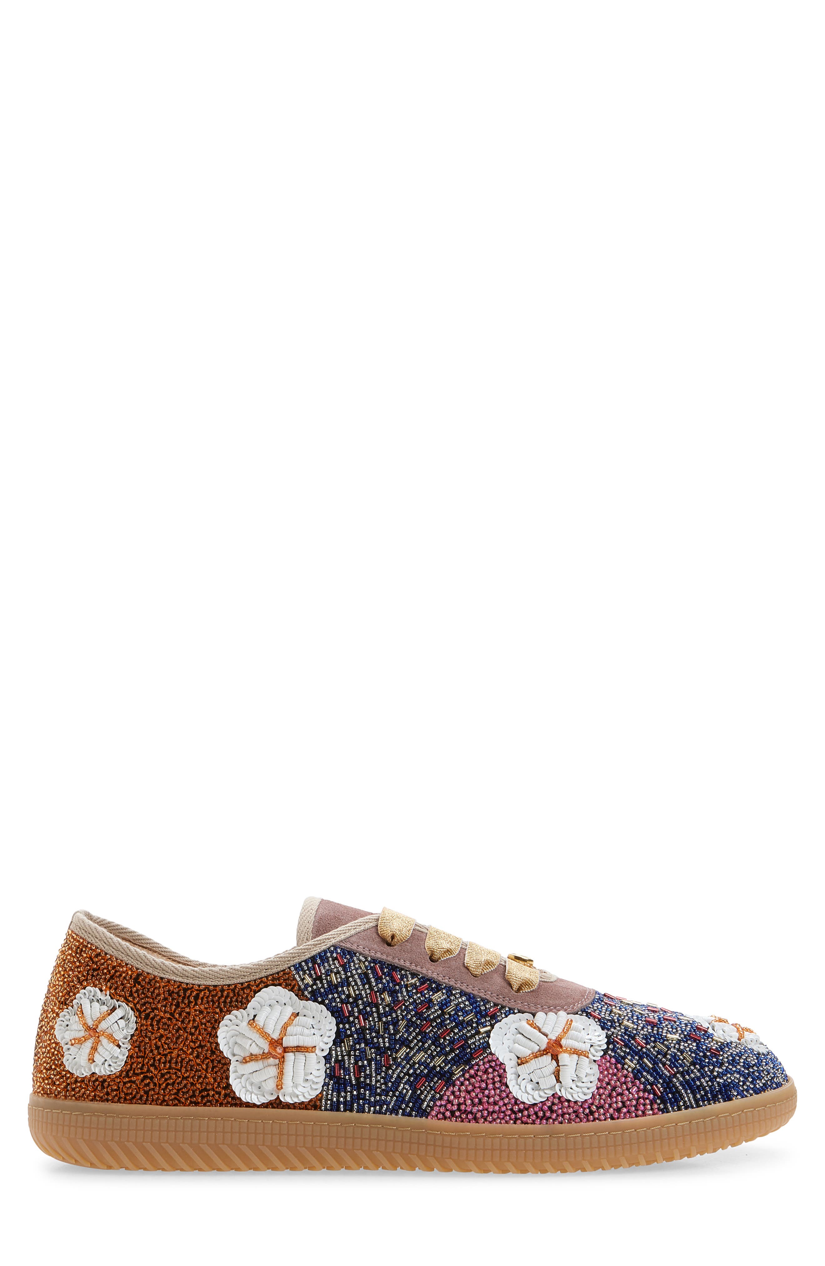 Valentino Garavani Cosmatesque Sequins & Floral Embroidery Sneaker, Alternate, color, Blue Multi