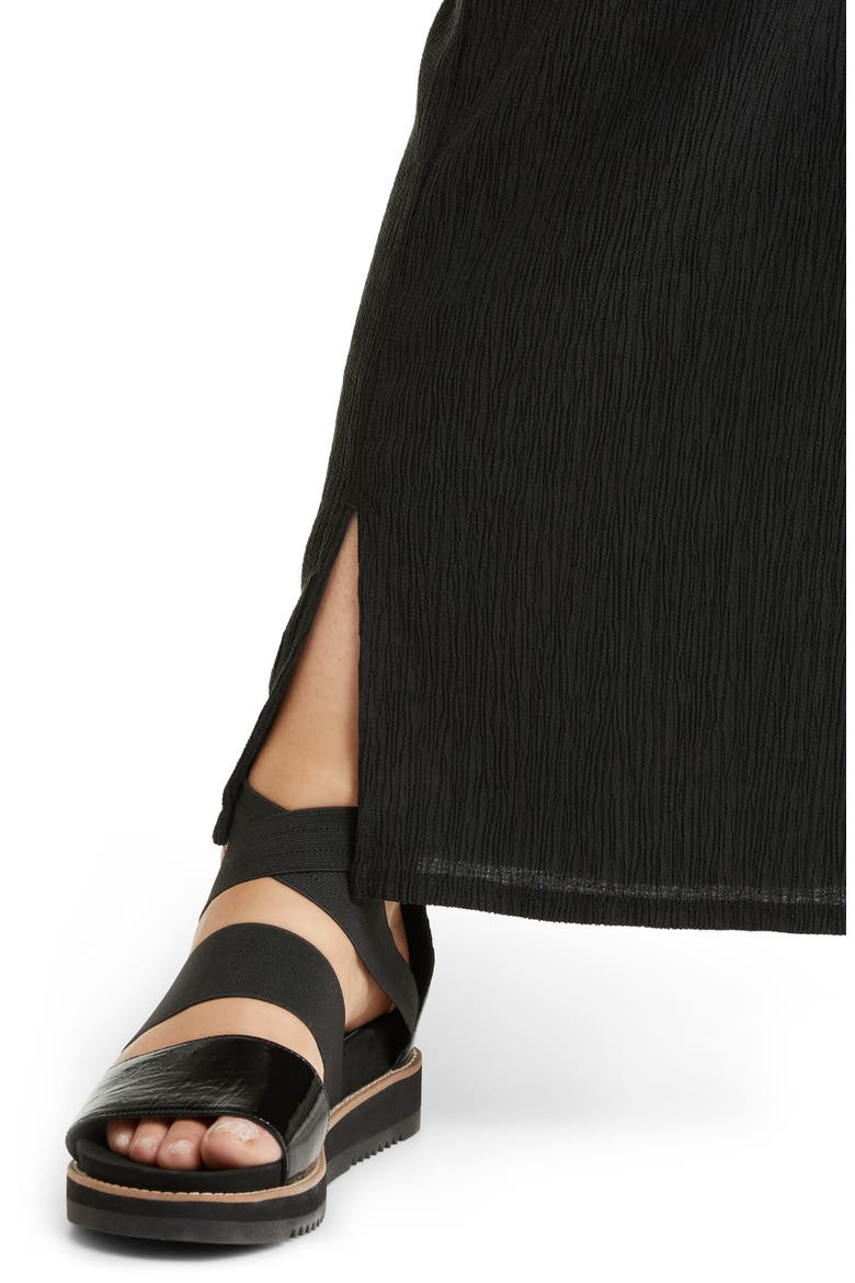 Textured Wide Leg Pants, Alternate, color, BLACK