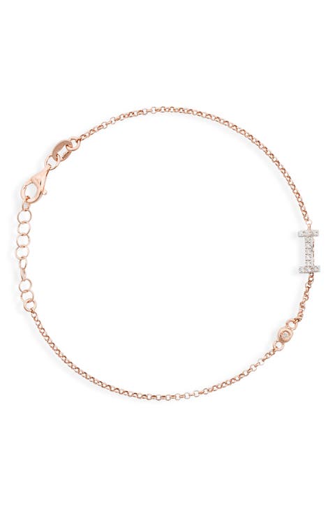 Diamond Initial Bezel Bracelet