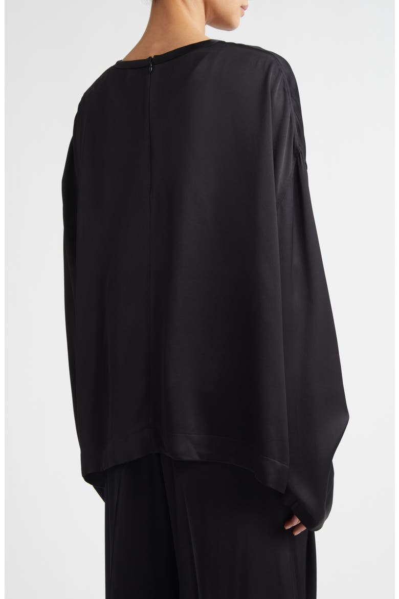 Boxy Satin Top, Alternate, color, BLACK