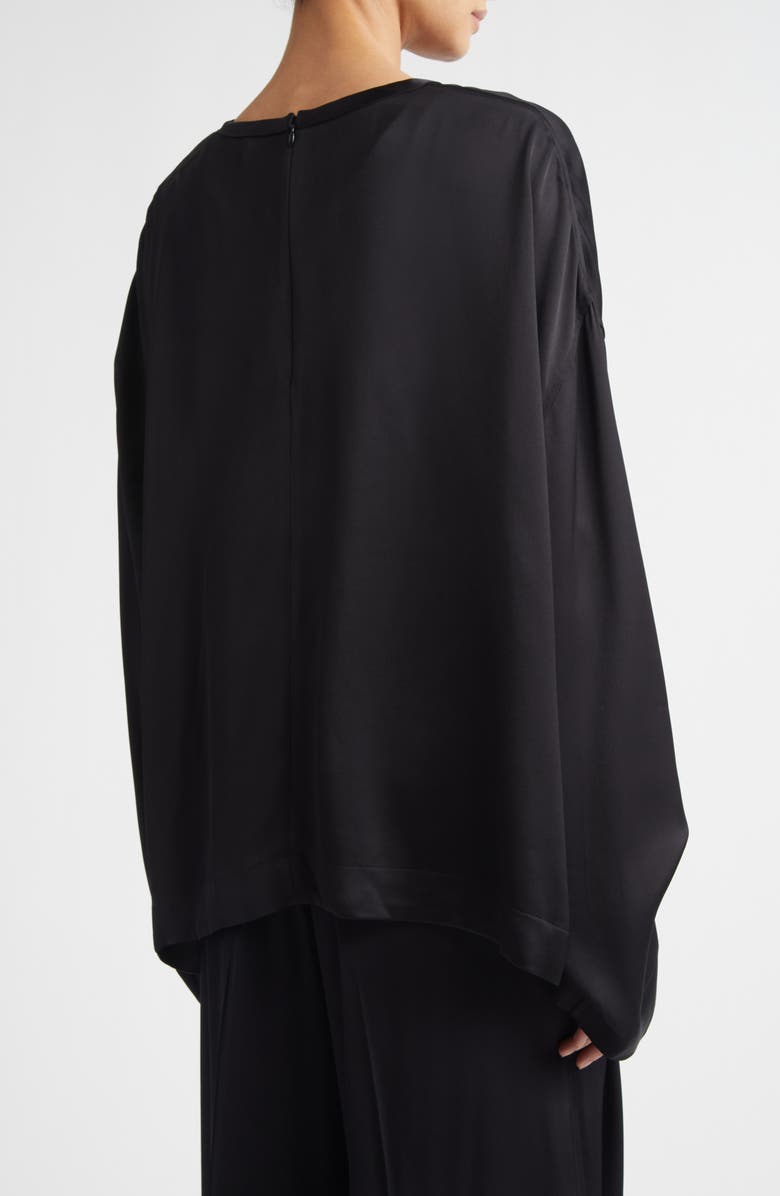 TOTEME Boxy Satin Top, Alternate, color, Black