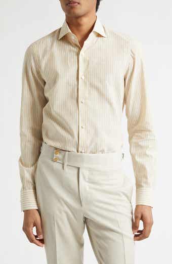 Stripe Cotton & Linen Button-Up Shirt