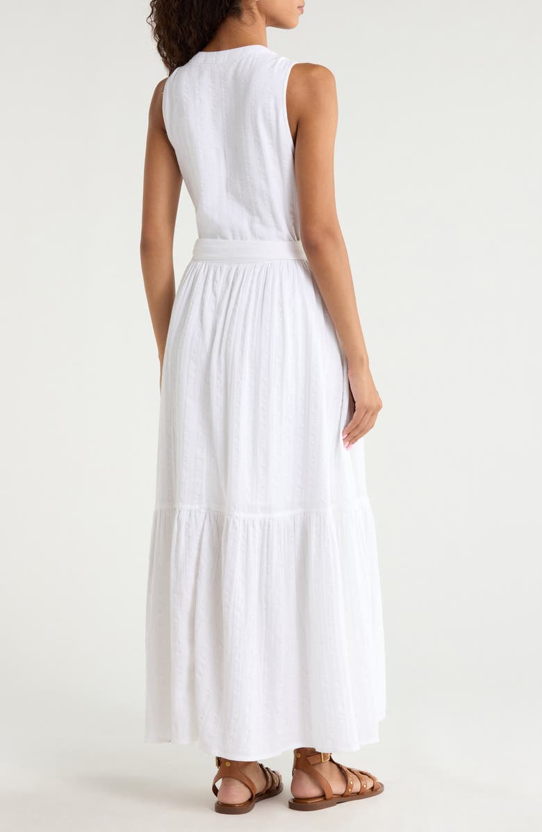 Faherty Dune Cotton Gauze Sleeveless Wrap Dress, Alternate, color, White