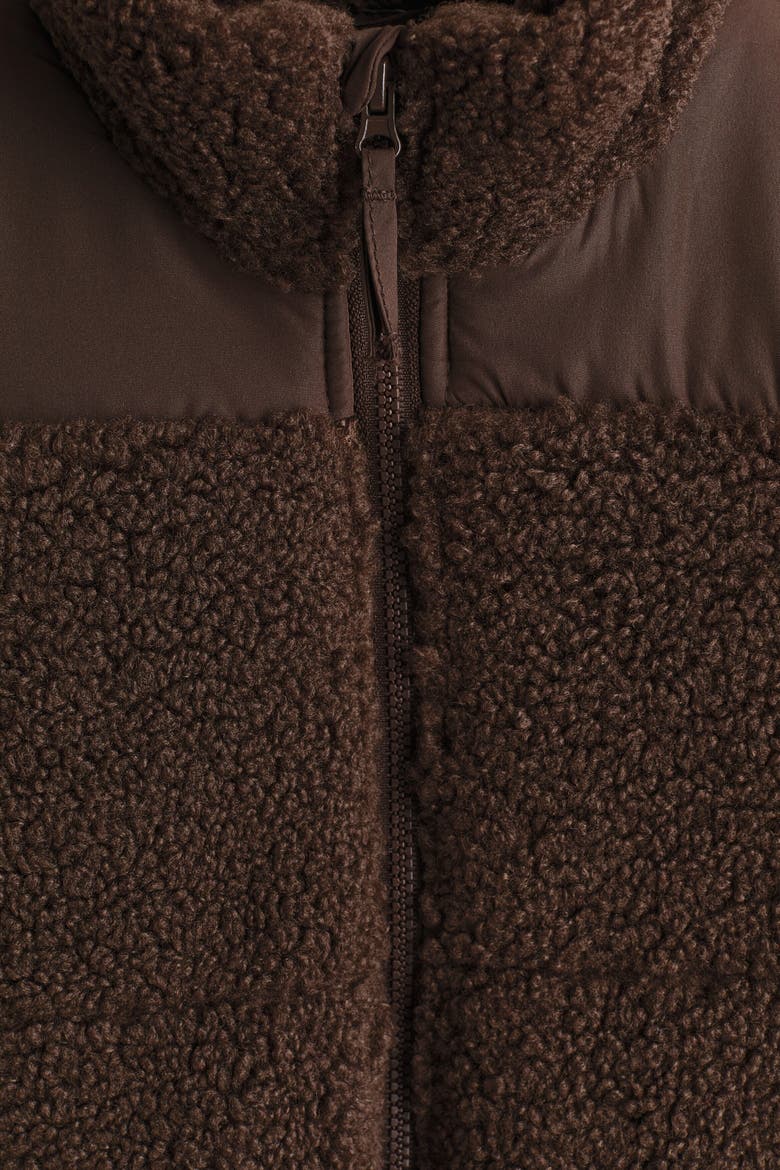 Padded Teddy Fleece Jacket, Alternate, color, Brown