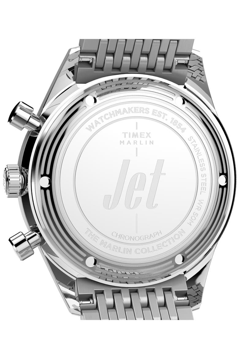 Marlin® Jet Chronograph Bracelet Watch, 40mm, Alternate, color, SILVER-TONE