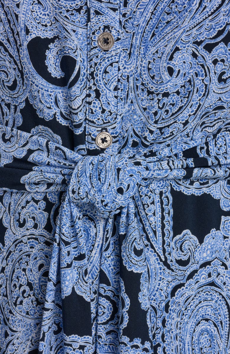 Tommy Hilfiger Floral Jersey Shirtdress, Alternate, color, Sky Captain/ Marina Blue