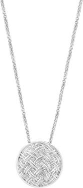 EFFY Sterling Silver Diamond Medallion Pendant Necklace