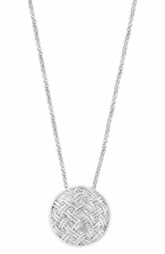 Sterling Silver Diamond Medallion Pendant Necklace