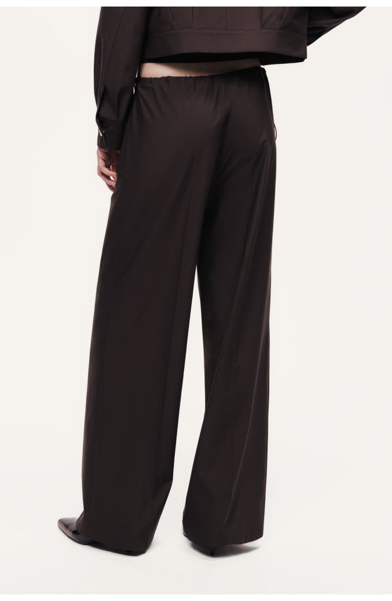 Nocturne Relaxed Drawstring Wide-Leg Pants, Alternate, color, Dark Brown