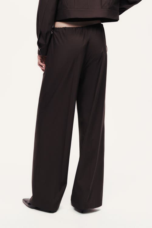Nocturne Relaxed Drawstring Wide-leg Pants In Brown