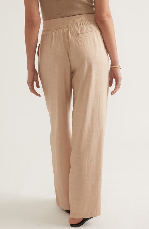 Marine Layer Allison Wide Leg Tencel® Lyocell Pants In Brown