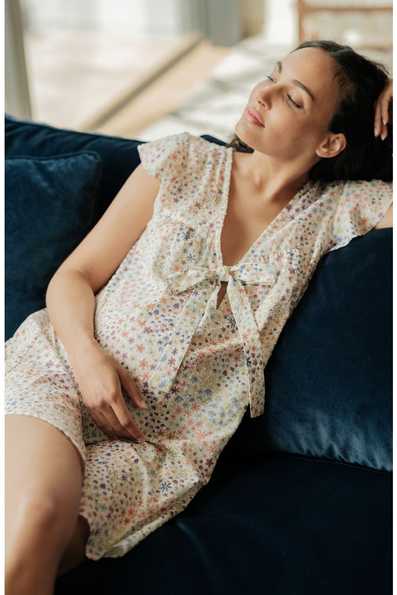 Caroline Maternity and Nursing Nightdress, Alternate, color, Multicolor