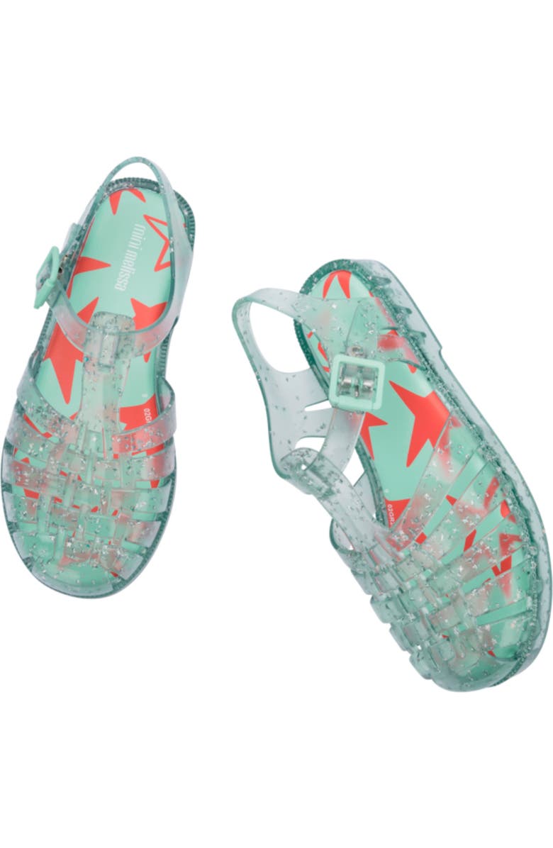 Melissa Kids' Possession Metallic Jelly Sandal, Alternate, color, Glitter Green