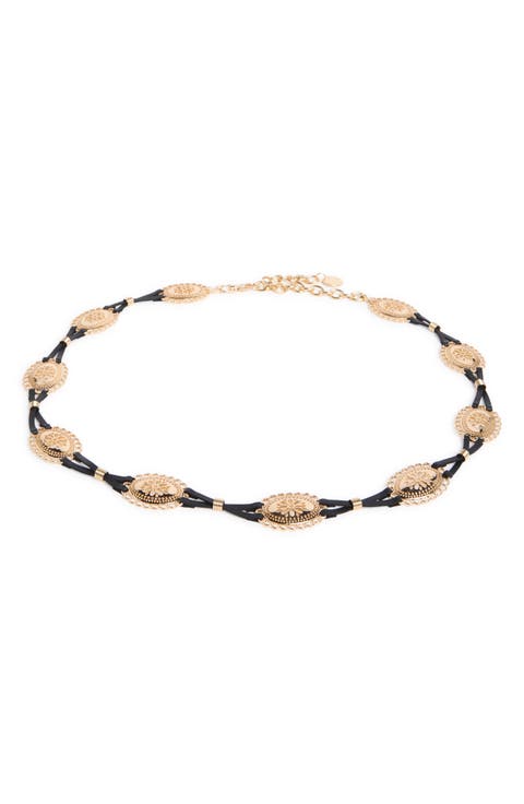 Leather Strand Western Concho Belt