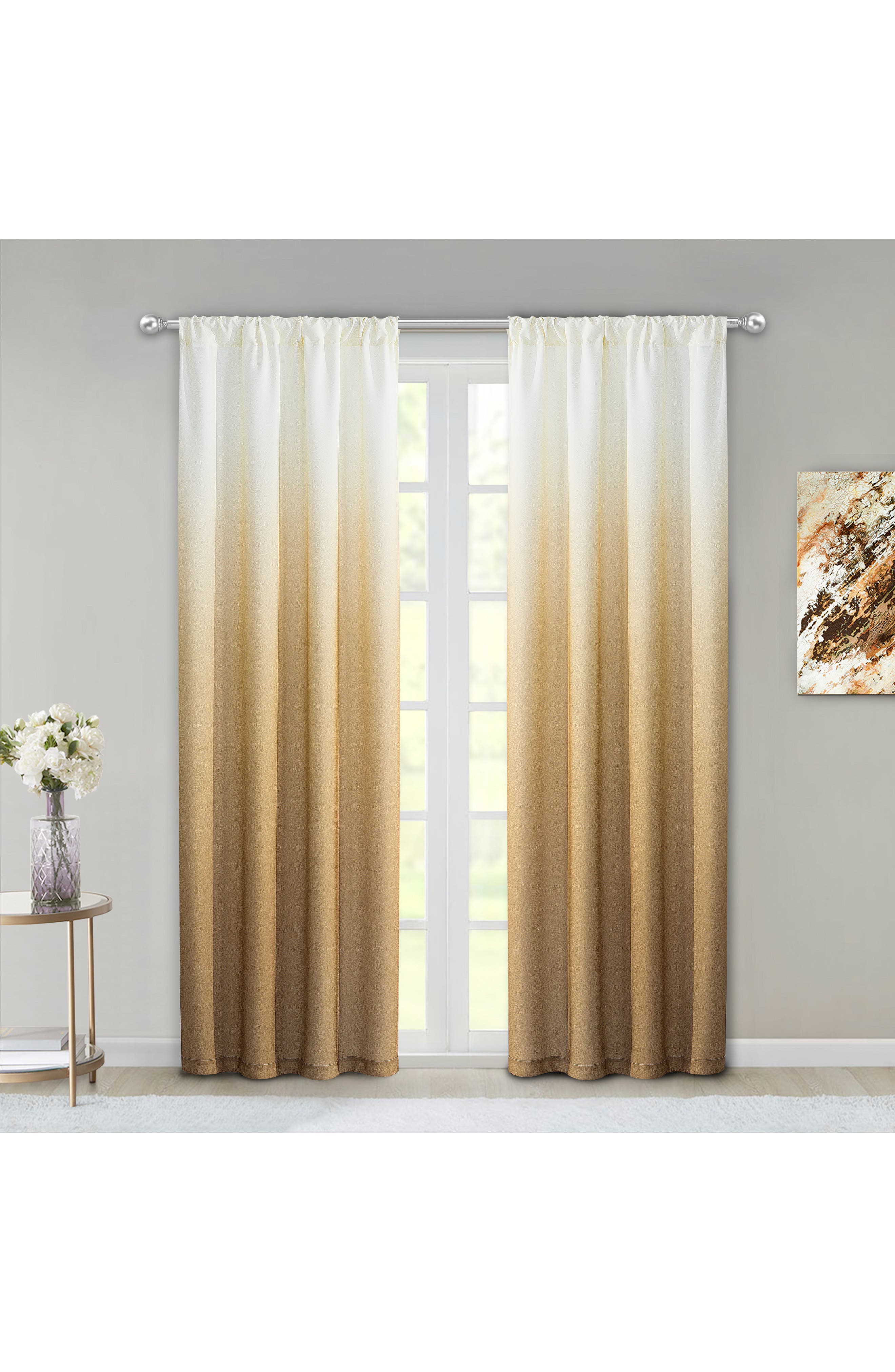 DAINTY HOME Shades Set of 2 Ombré Panel Curtains