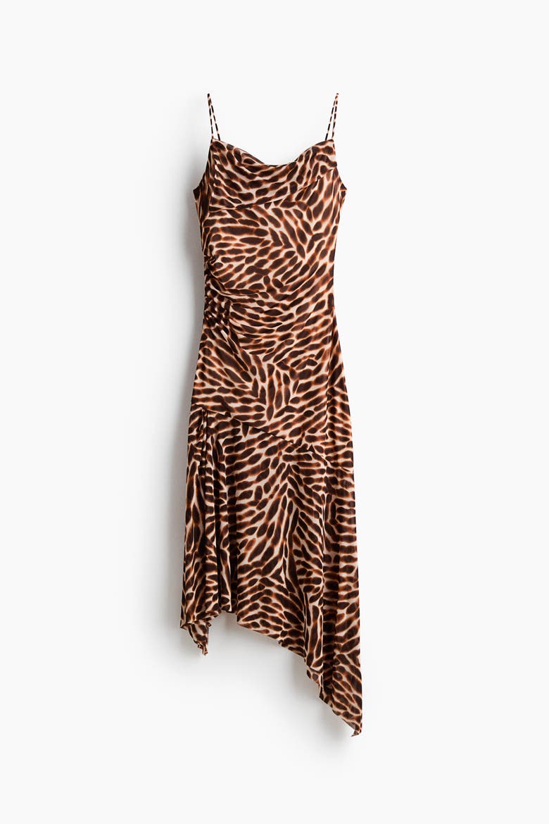 Asymmetric Strappy Dress, Alternate, color, Beige/patterned