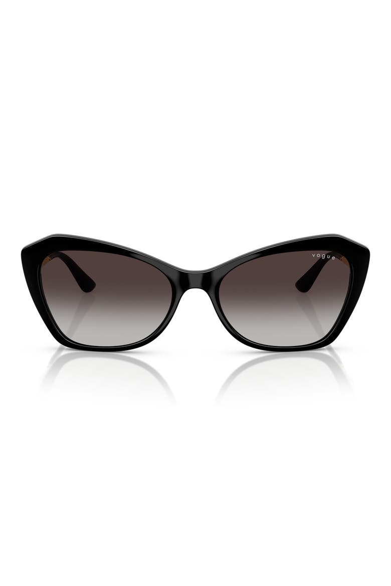 56mm Cat Eye Sunglasses, Main, color, BLACK