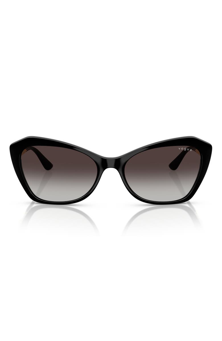 VOGUE 56mm Cat Eye Sunglasses, Main, color, Black