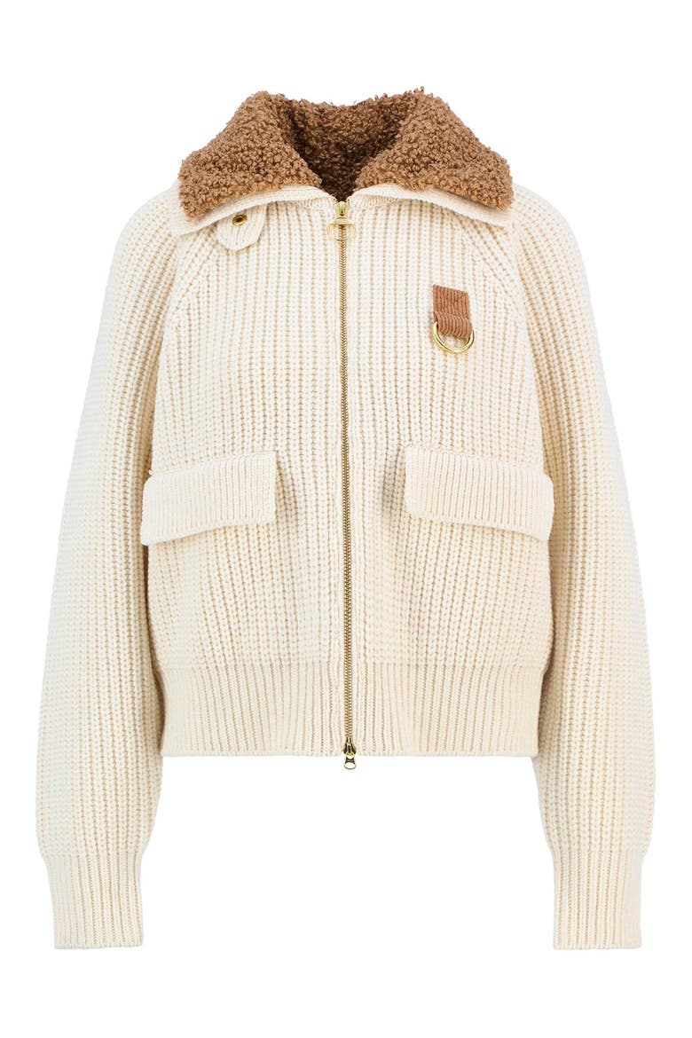 Marla Knit Bomber Jacket, Alternate, color, NEUTRAL