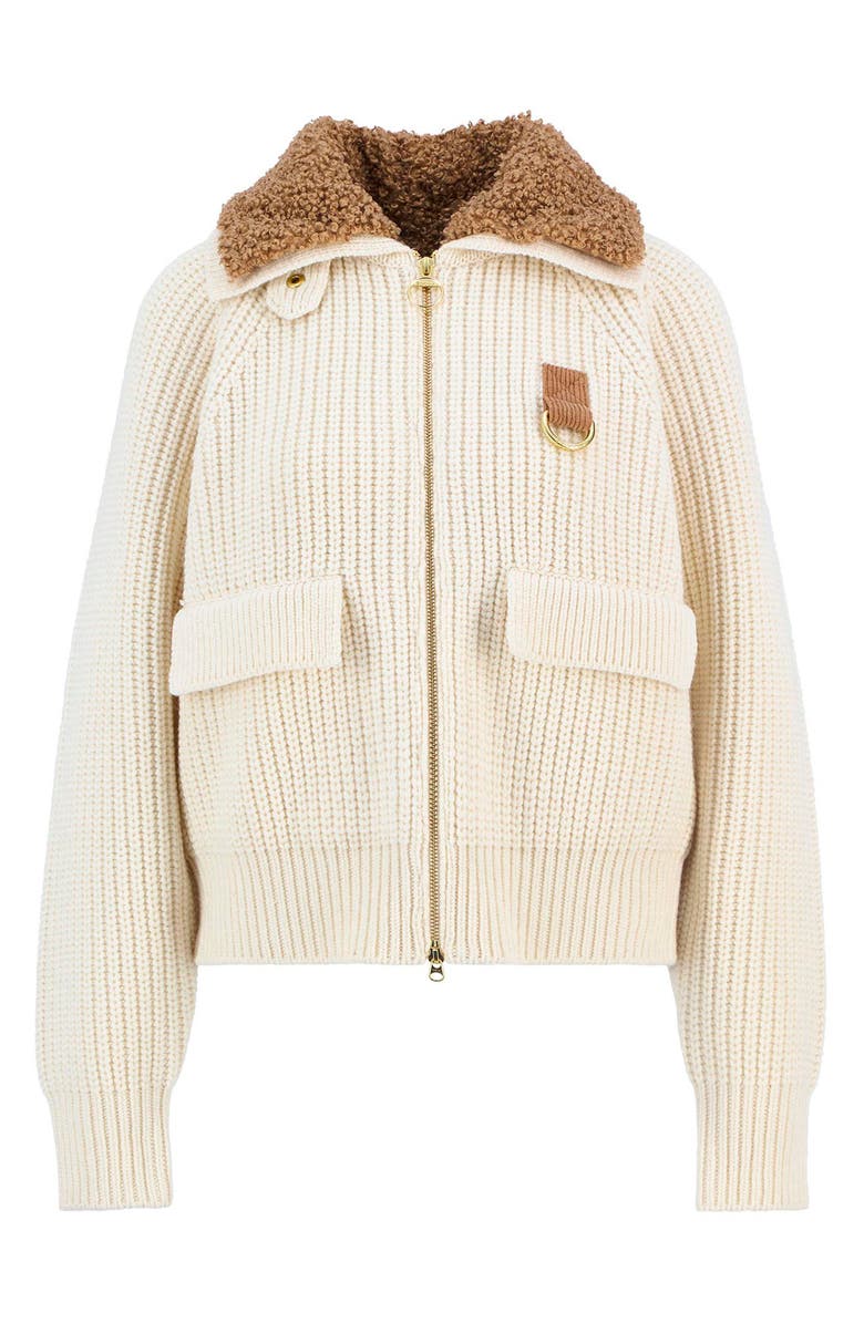 Barbour Marla Knit Bomber Jacket, Alternate, color, Neutral