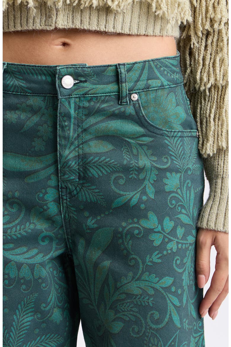 Paisley Print Wide Leg Jeans, Alternate, color, TEAL MIDNIGHT PAISLEY