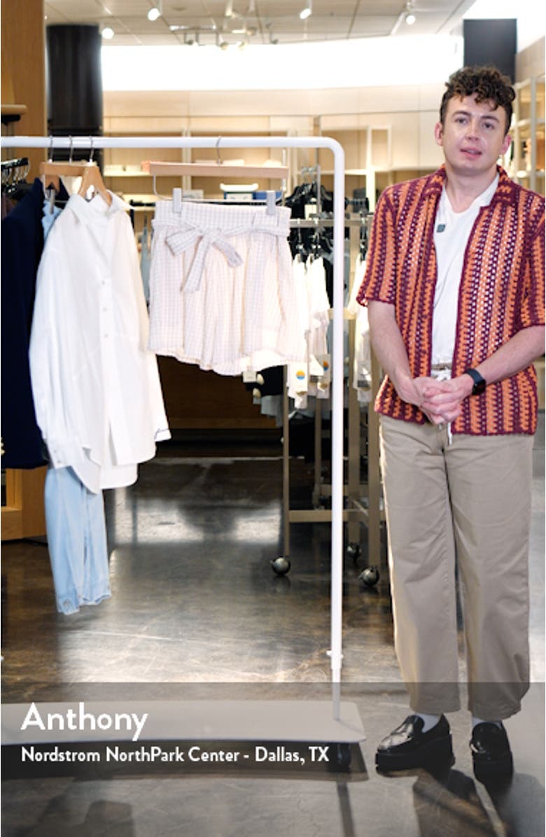 Gabrielle Cotton Blend Gingham Shorts, sales video thumbnail