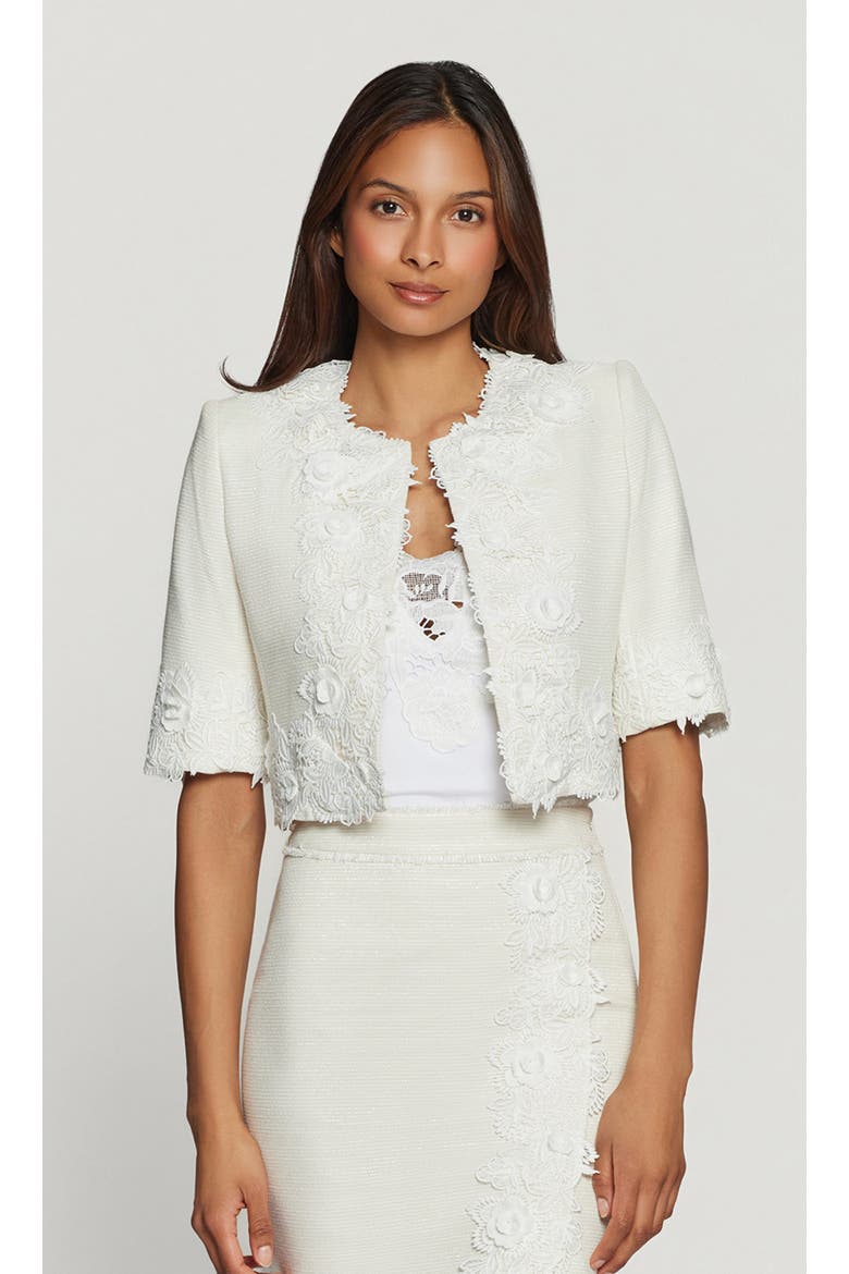 Nicco Lace Combo Tweed Jacket, Alternate, color, Cream