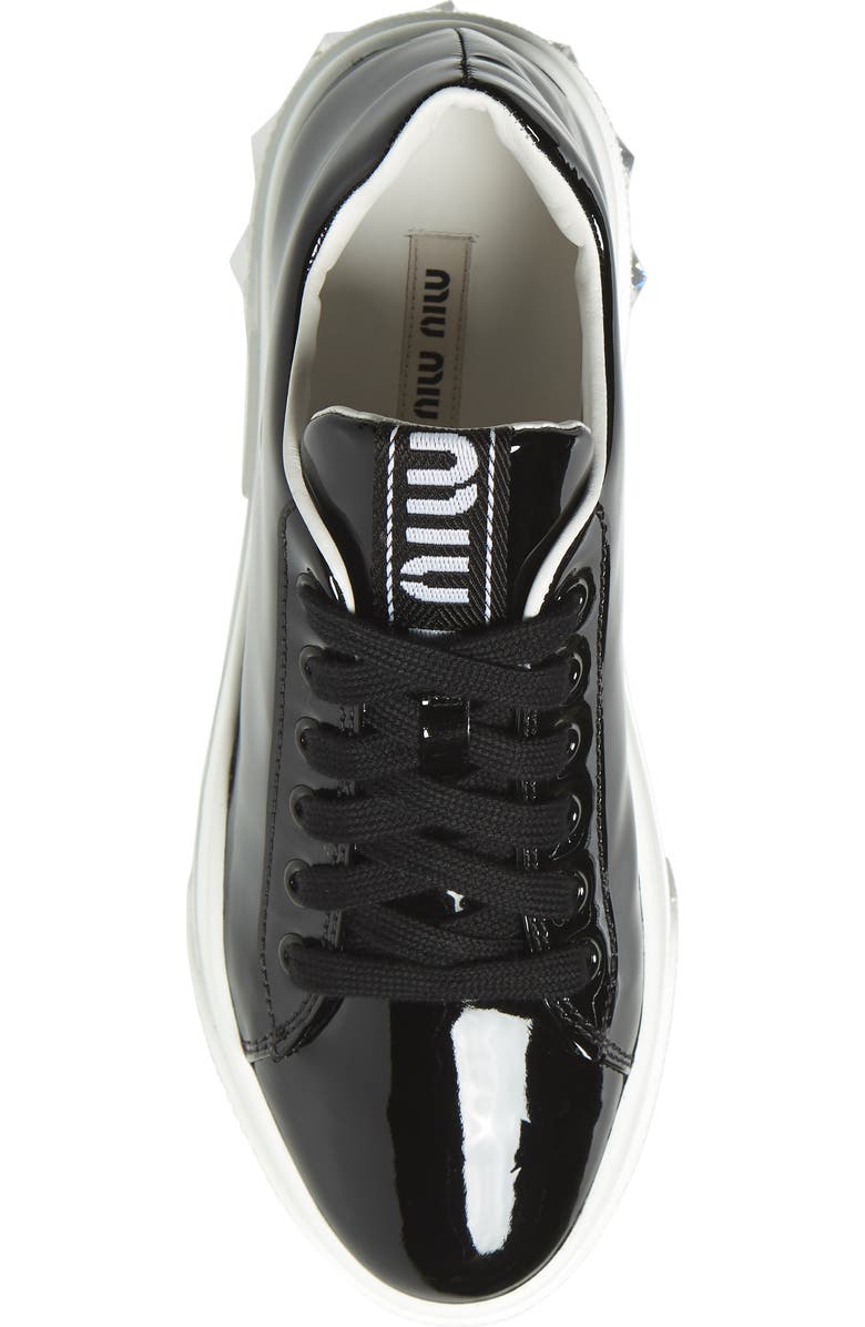Miu Miu Crystal Detail Skate Platform Sneaker, Alternate, color,